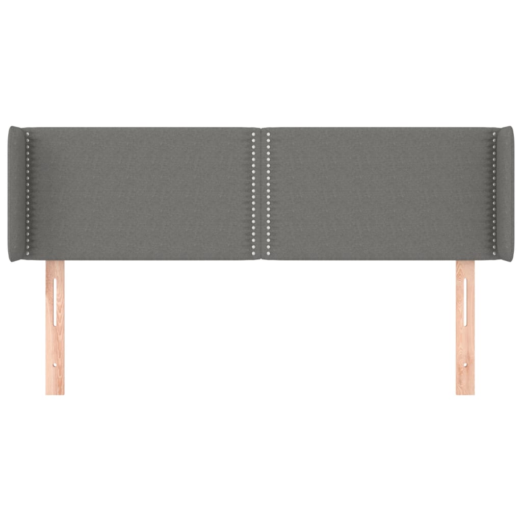 Tête de lit avec oreilles Gris foncé 147x16x78/88 cm Tissu - XIOS