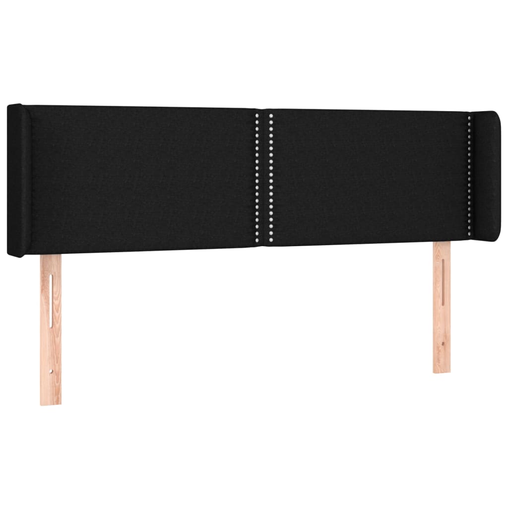 Tête de lit avec oreilles Noir 147x16x78/88 cm Tissu - XIOS