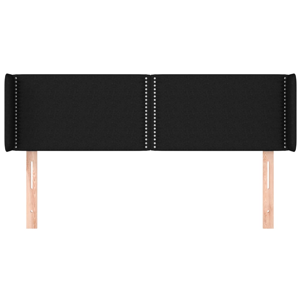 Tête de lit avec oreilles Noir 147x16x78/88 cm Tissu - XIOS