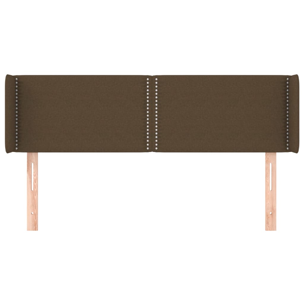 Tête de lit avec oreilles Marron Foncé 147x16x78/88 cm Tissu - XIOS