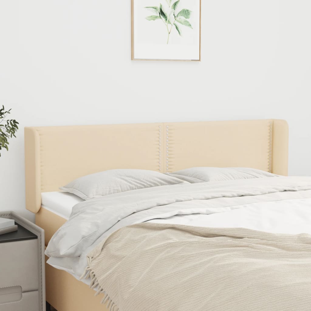 Tête de lit avec oreilles Crème 147x16x78/88 cm Tissu - XIOS