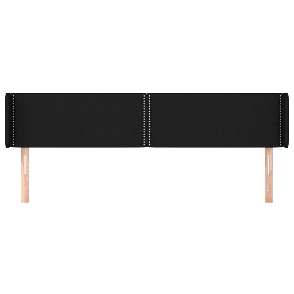 Tête de lit avec oreilles Noir 183x16x78/88 cm Tissu - XIOS