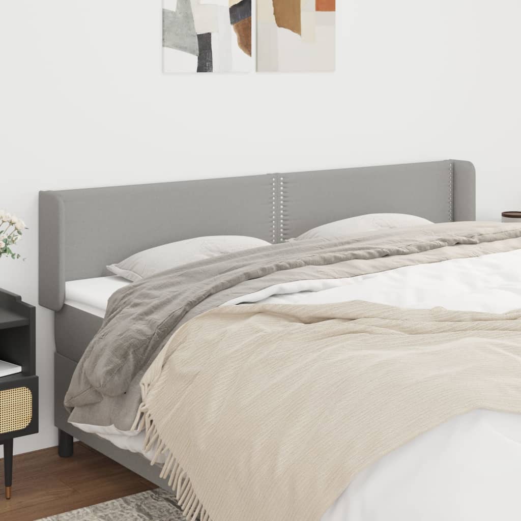 Tête de lit avec oreilles Gris clair 203x16x78/88 cm Tissu - XIOS