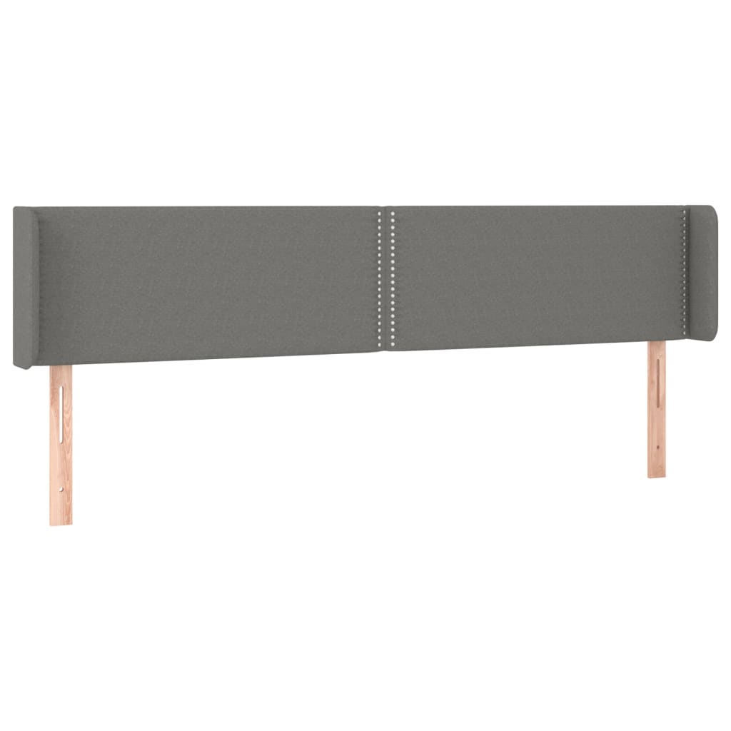 Tête de lit avec oreilles Gris foncé 203x16x78/88 cm Tissu - XIOS
