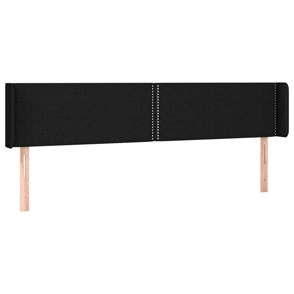 Tête de lit avec oreilles Noir 203x16x78/88 cm Tissu - XIOS
