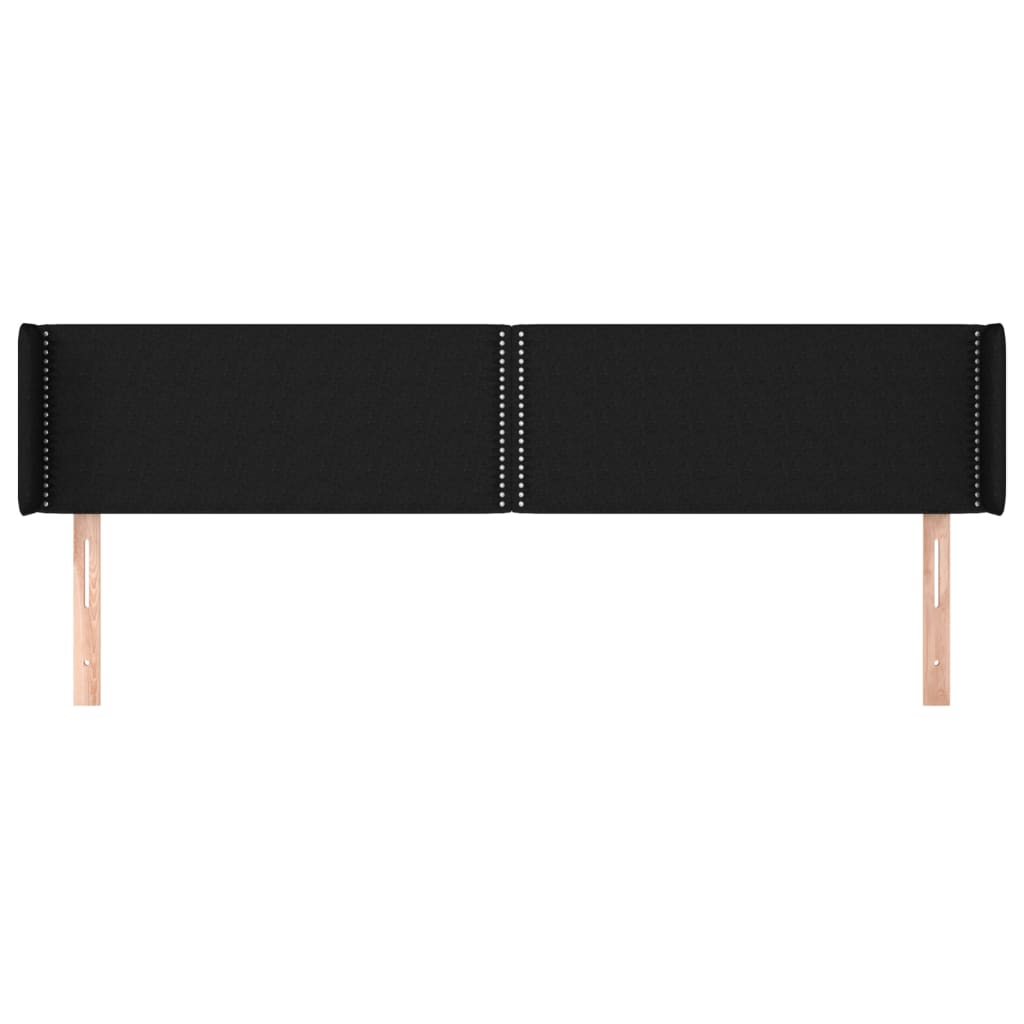Tête de lit avec oreilles Noir 203x16x78/88 cm Tissu - XIOS