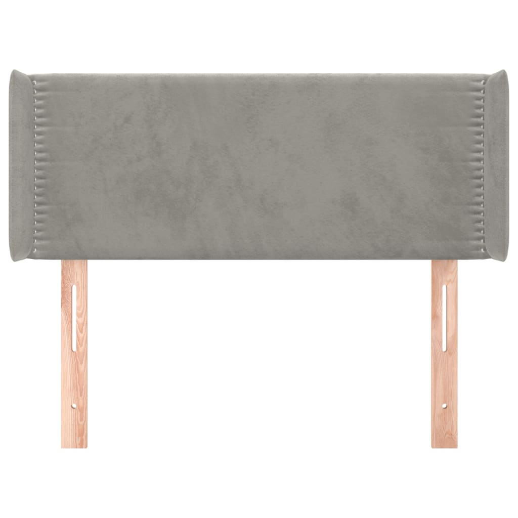 Tête de lit avec oreilles Gris clair 83x16x78/88 cm Velours - XIOS