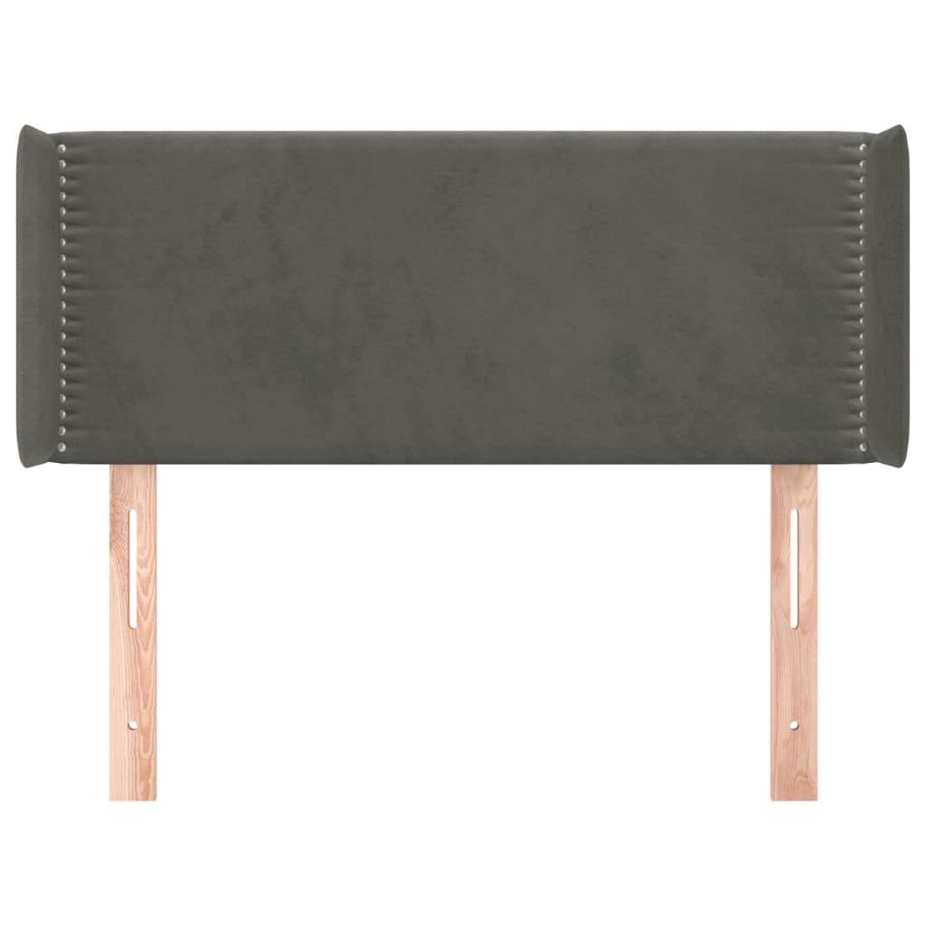 Tête de lit avec oreilles Gris foncé 83x16x78/88 cm Velours - XIOS