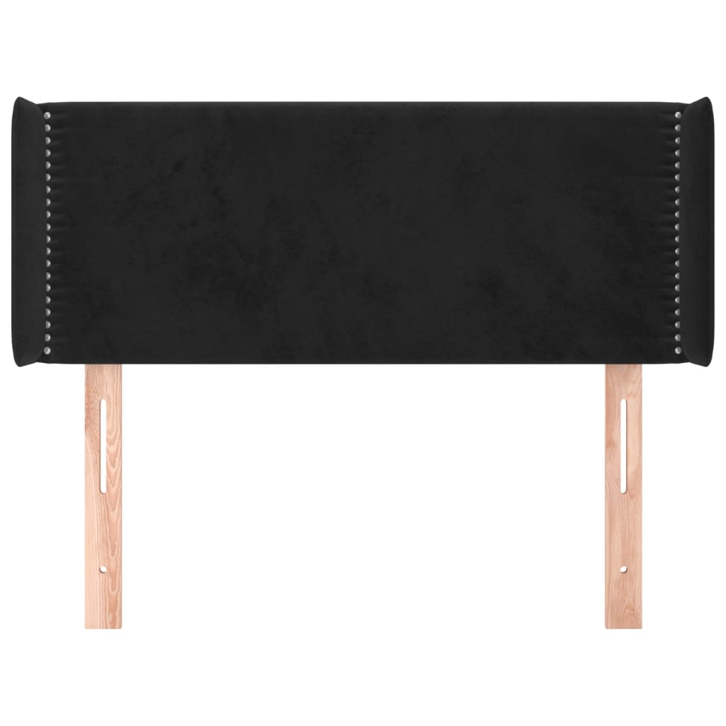Tête de lit avec oreilles Noir 93x16x78/88 cm Velours - XIOS