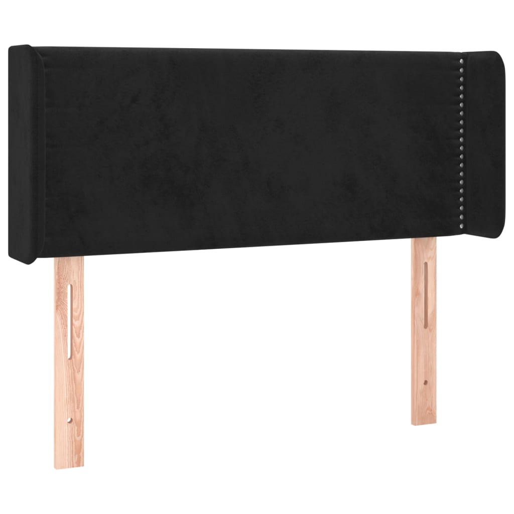Tête de lit avec oreilles Noir 103x16x78/88 cm Velours - XIOS