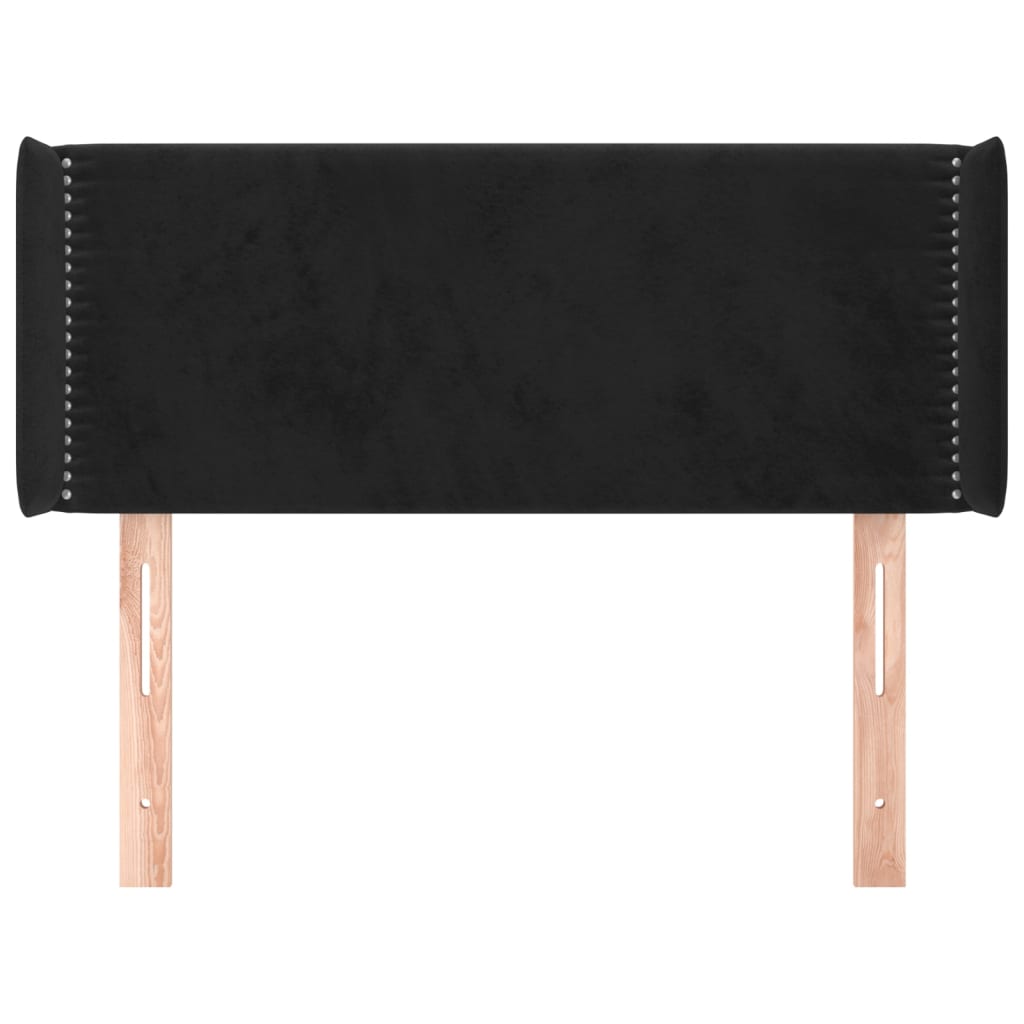 Tête de lit avec oreilles Noir 103x16x78/88 cm Velours - XIOS