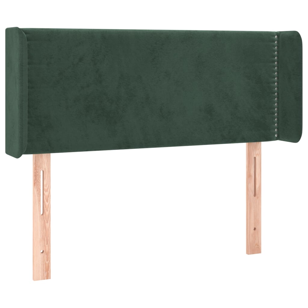 Tête de lit avec oreilles Vert foncé 103x16x78/88 cm Velours - XIOS