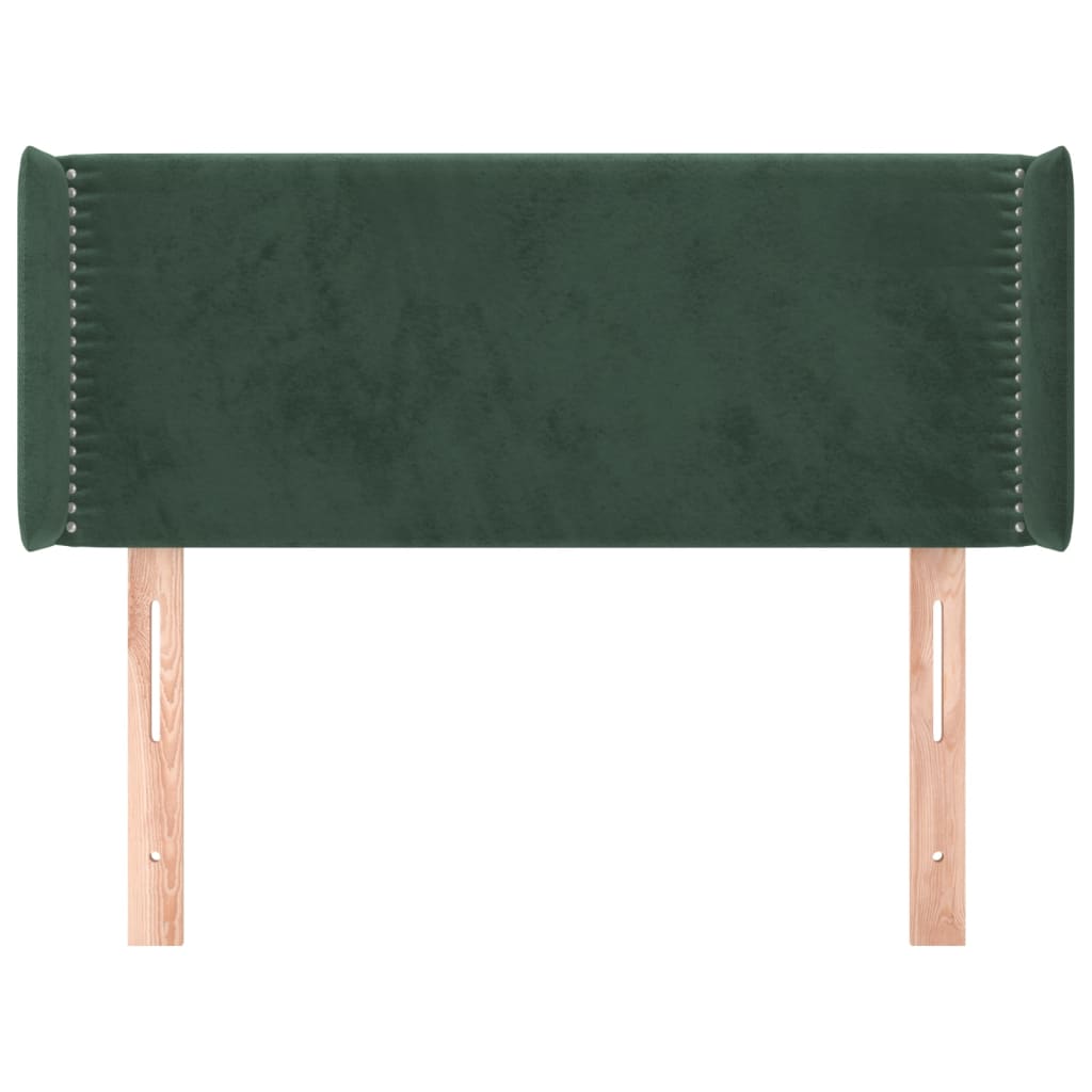 Tête de lit avec oreilles Vert foncé 103x16x78/88 cm Velours - XIOS