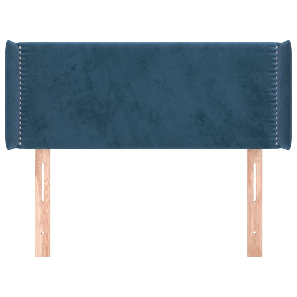 Tête de lit avec oreilles Bleu foncé 103x16x78/88 cm Velours - XIOS