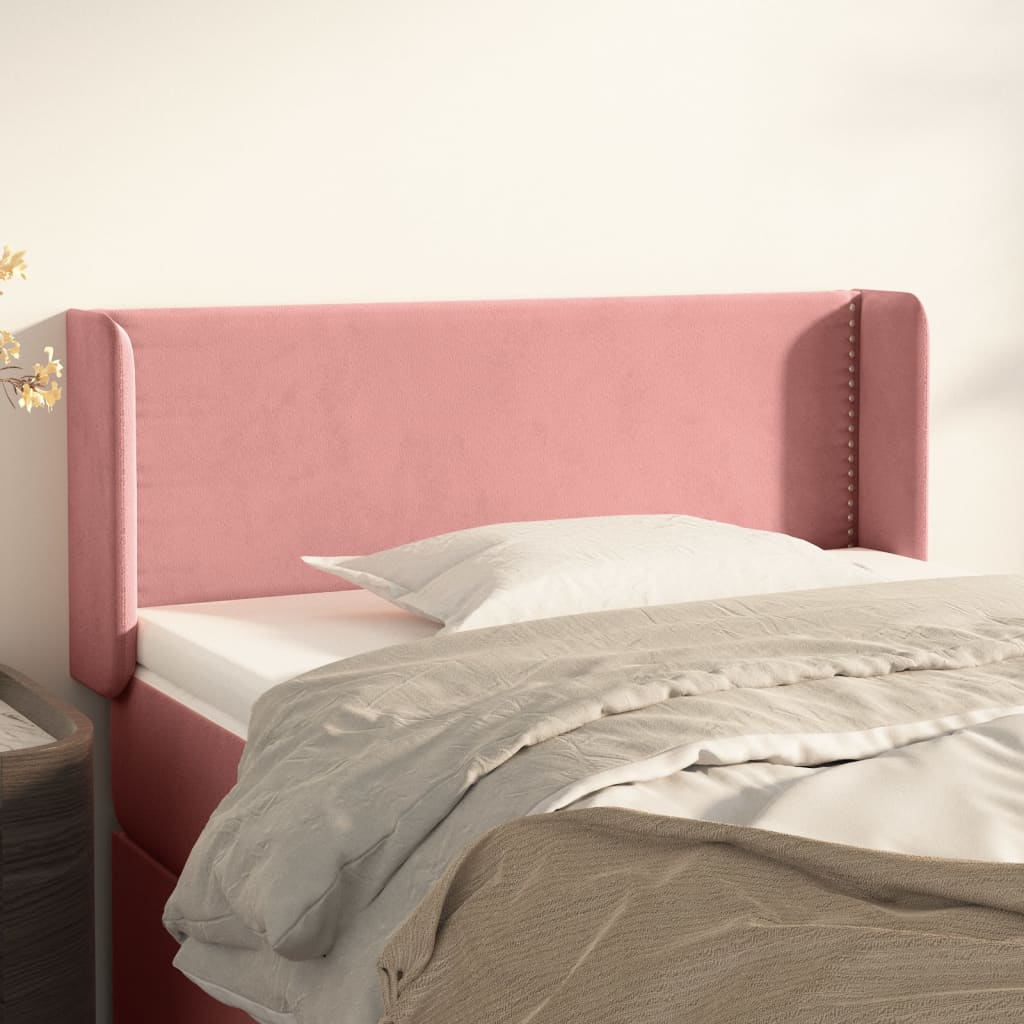 Tête de lit avec oreilles Rose 103x16x78/88 cm Velours - XIOS