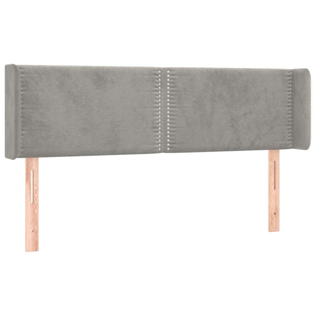 Tête de lit avec oreilles Gris clair 147x16x78/88 cm Velours - XIOS