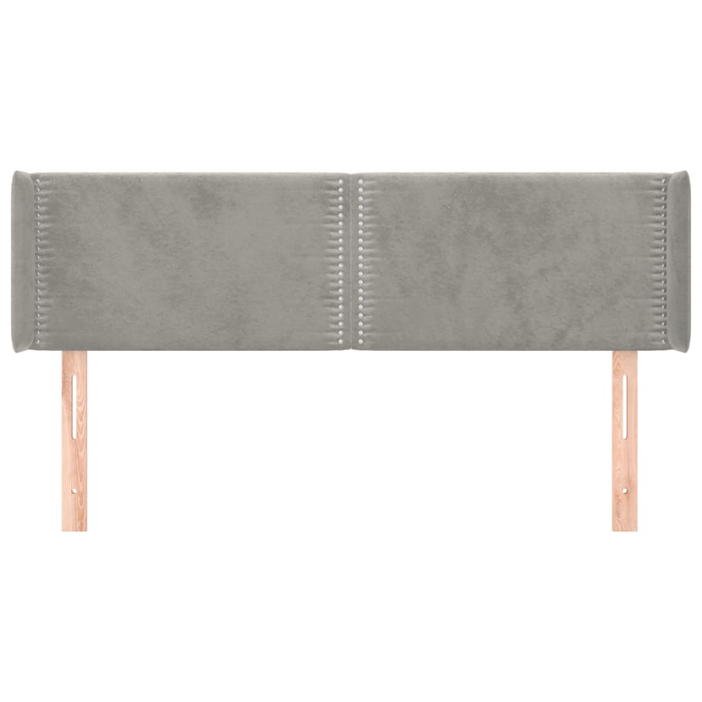 Tête de lit avec oreilles Gris clair 147x16x78/88 cm Velours - XIOS