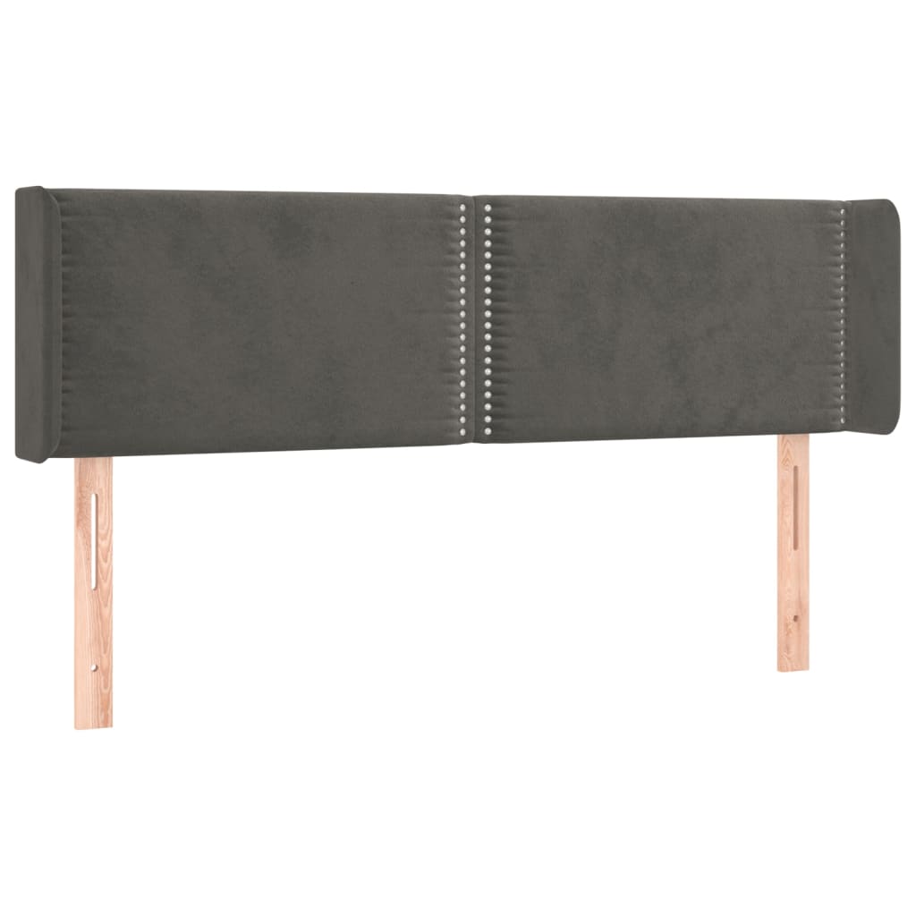 Tête de lit avec oreilles Gris foncé 147x16x78/88 cm Velours - XIOS
