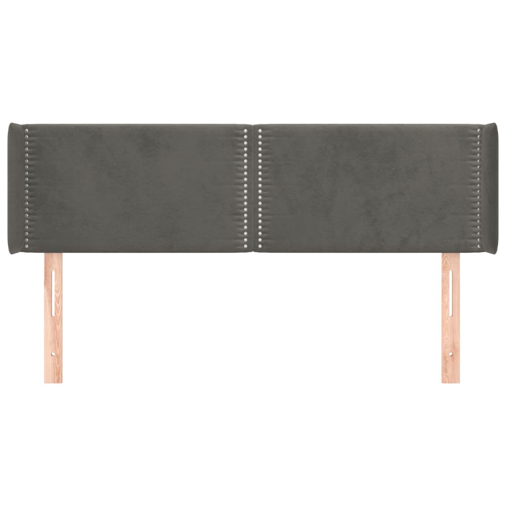 Tête de lit avec oreilles Gris foncé 147x16x78/88 cm Velours - XIOS