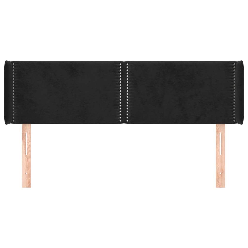 Tête de lit avec oreilles Noir 147x16x78/88 cm Velours - XIOS