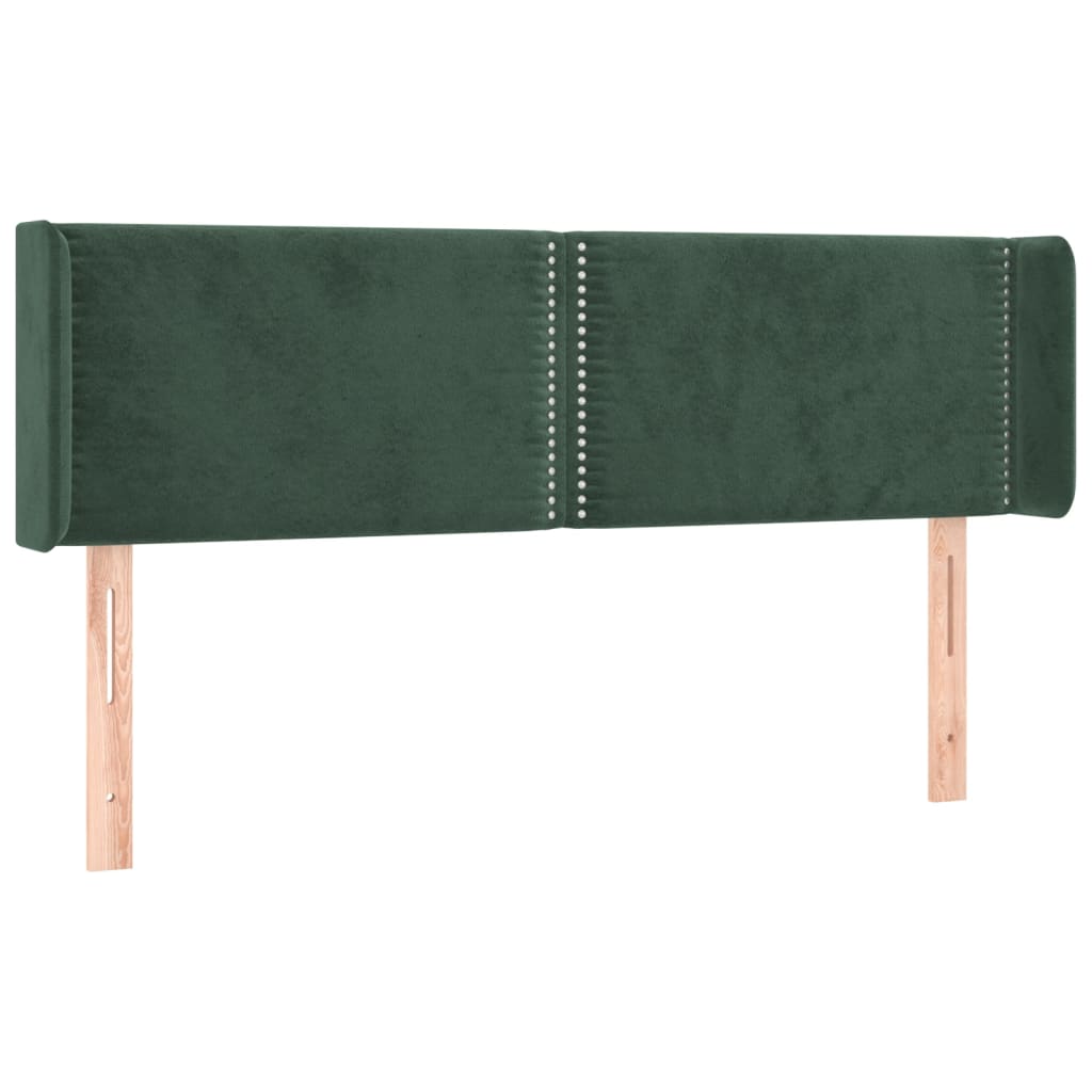 Tête de lit avec oreilles Vert foncé 147x16x78/88 cm Velours - XIOS