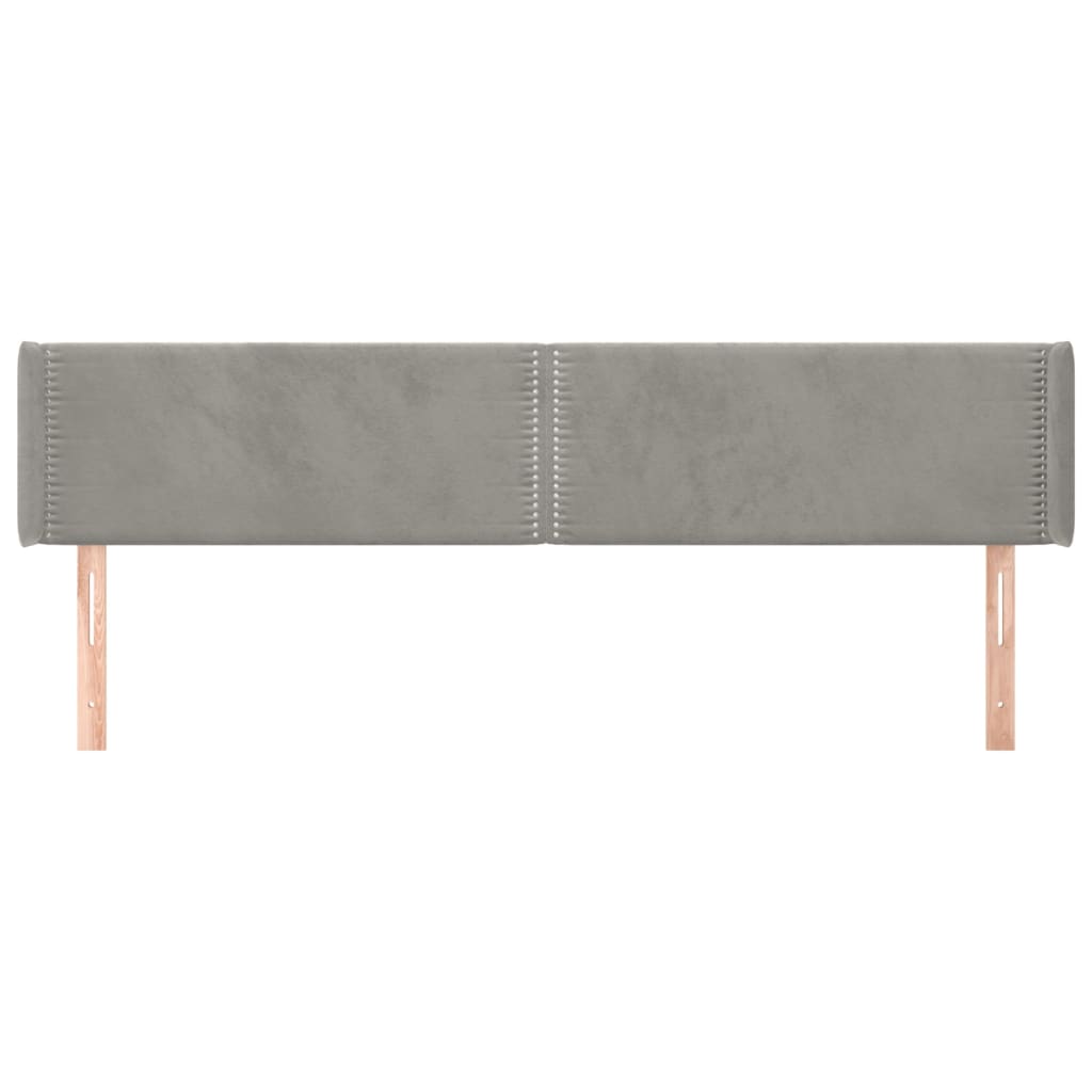 Tête de lit avec oreilles Gris clair 163x16x78/88 cm Velours - XIOS