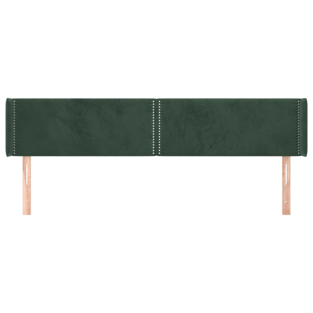 Tête de lit avec oreilles Vert foncé 163x16x78/88 cm Velours - XIOS