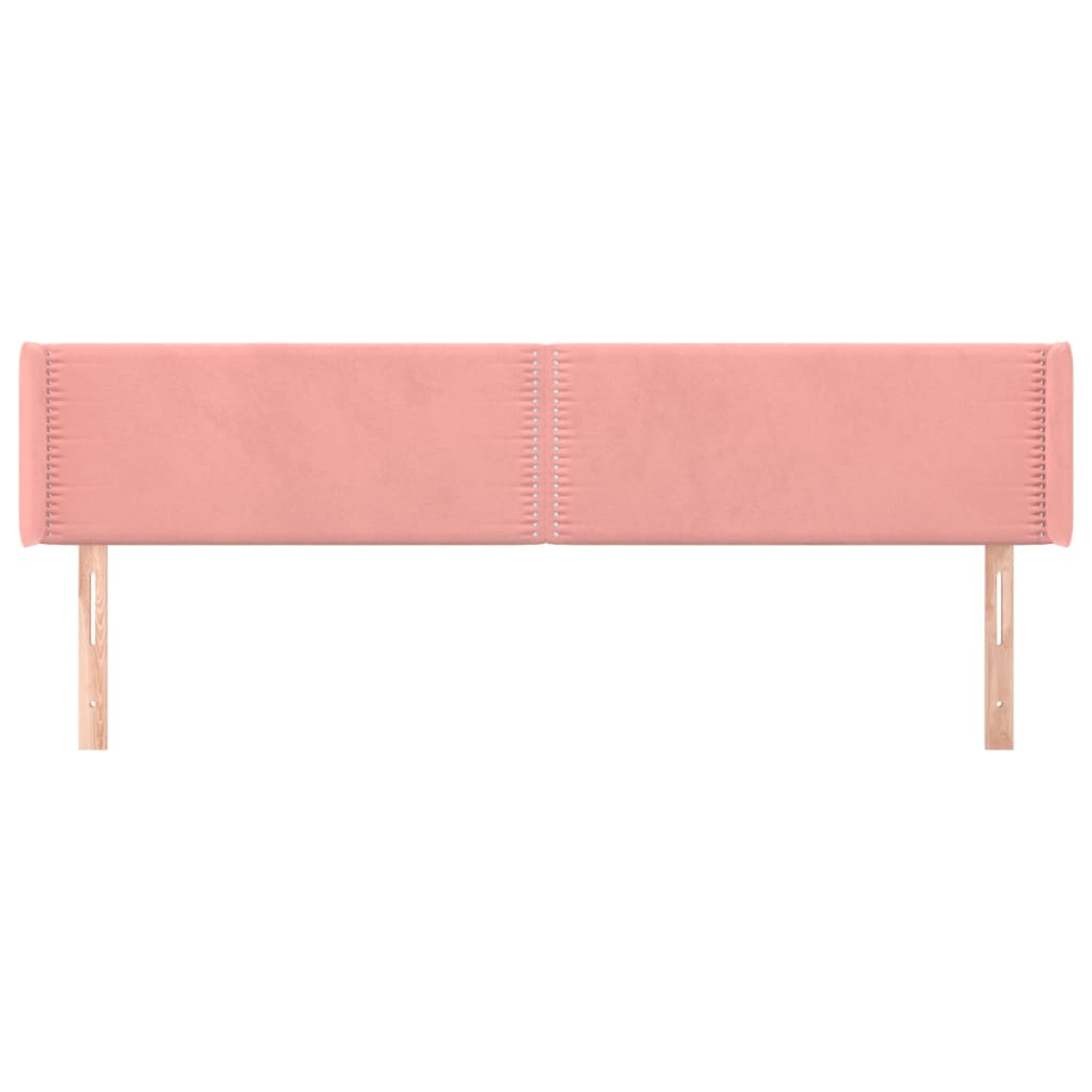 Tête de lit avec oreilles Rose 163x16x78/88 cm Velours - XIOS