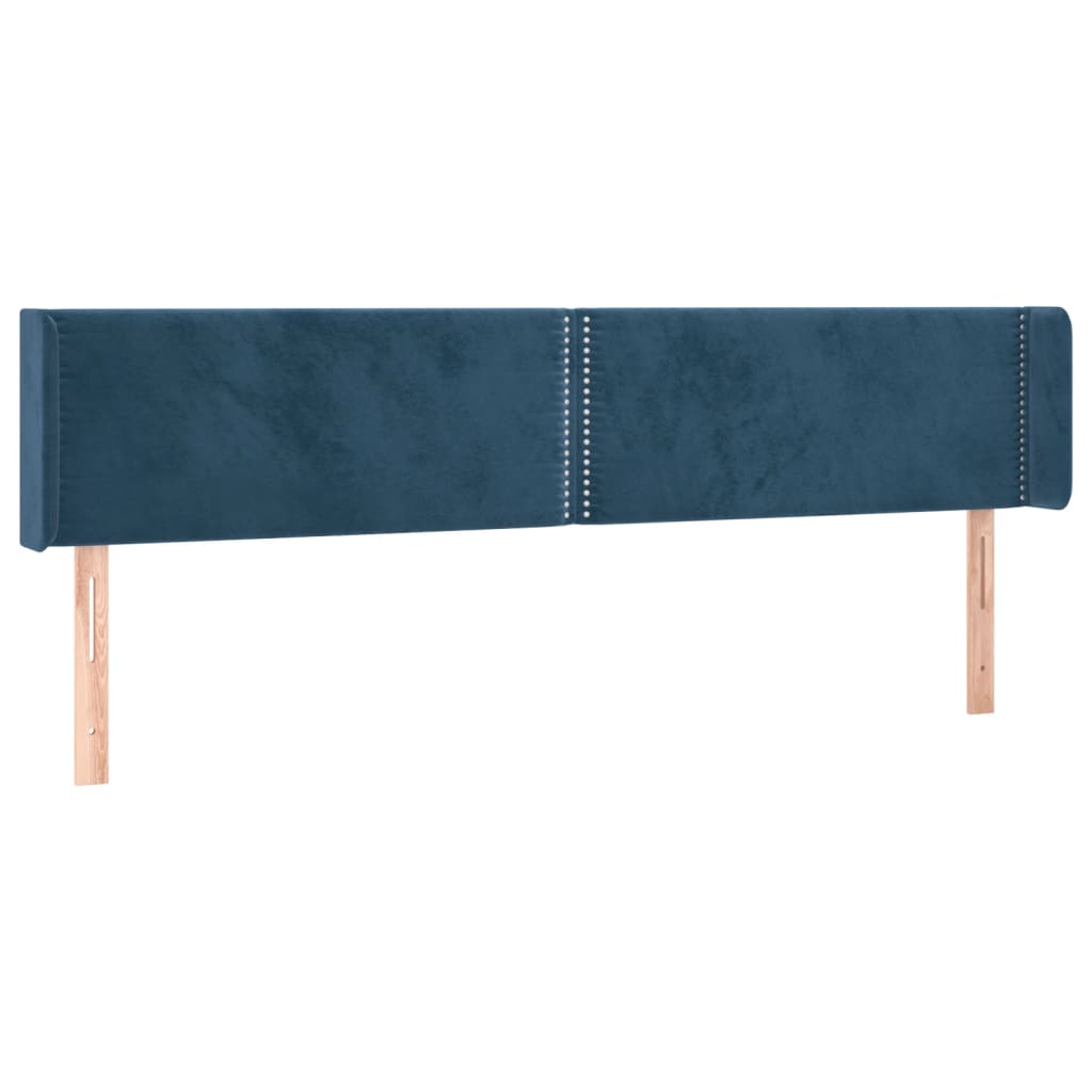 Tête de lit avec oreilles Bleu foncé 183x16x78/88 cm Velours - XIOS