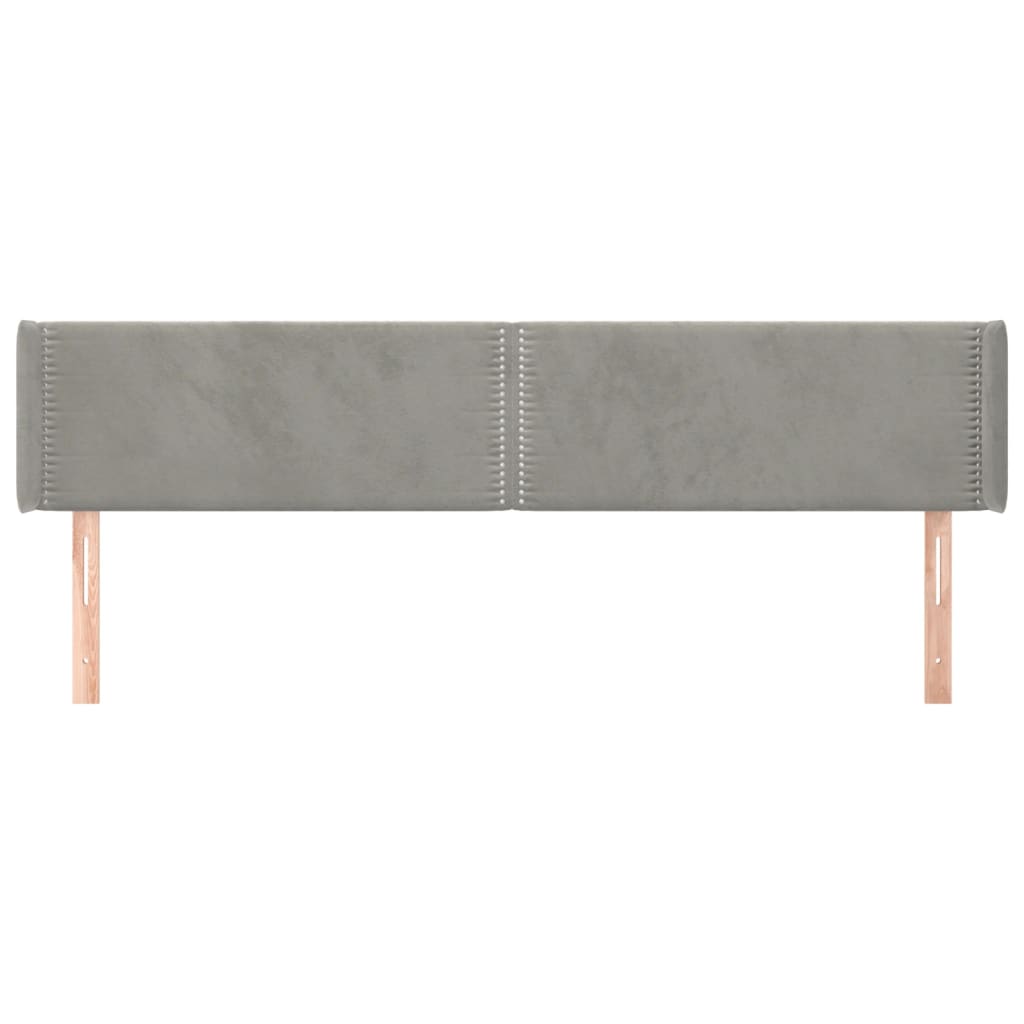 Tête de lit avec oreilles Gris clair 203x16x78/88 cm Velours - XIOS