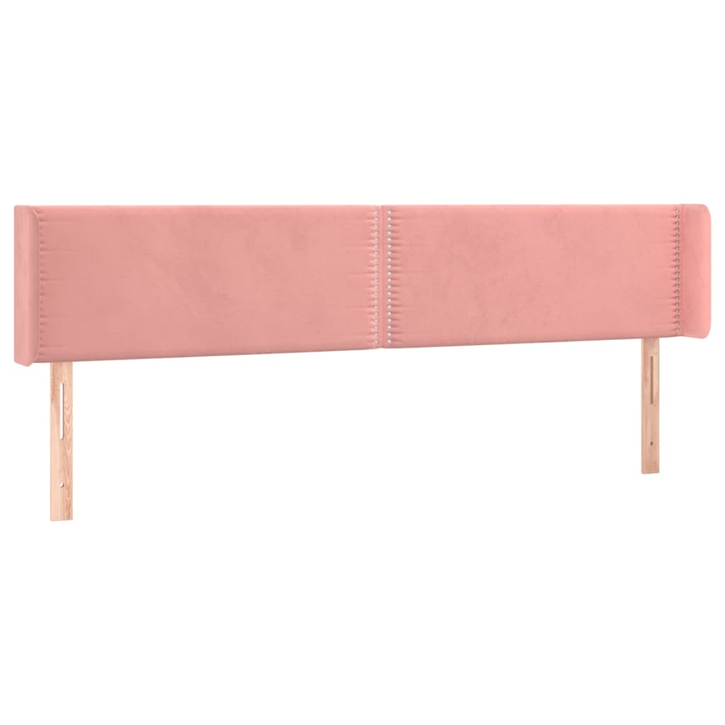 Tête de lit avec oreilles Rose 203x16x78/88 cm Velours - XIOS