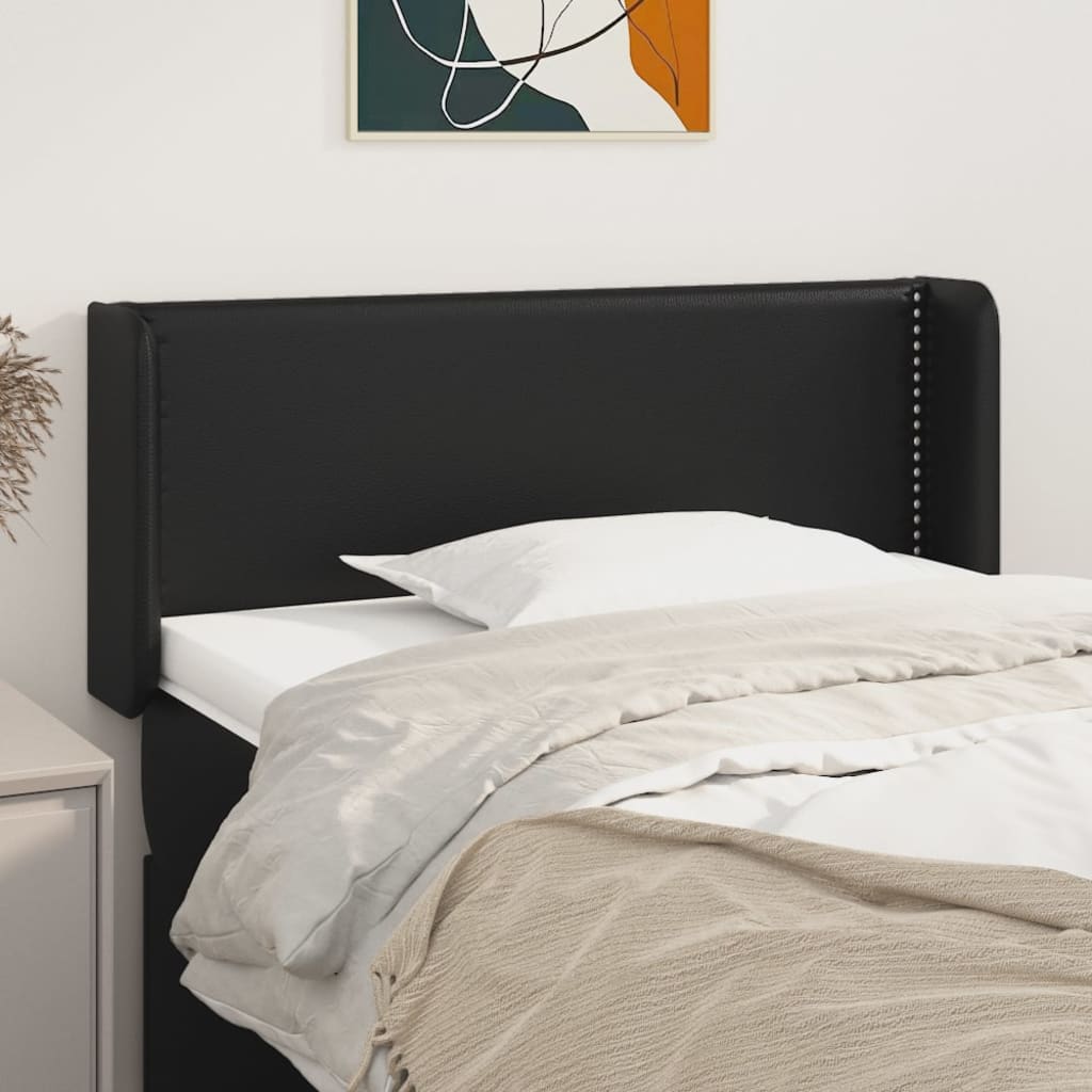 Tête de lit avec oreilles Noir 83x16x78/88 cm Similicuir - XIOS