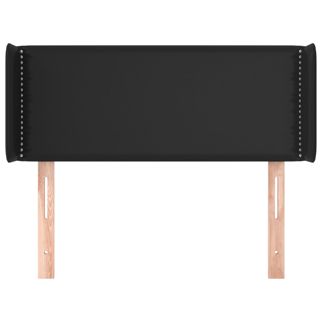 Tête de lit avec oreilles Noir 93x16x78/88 cm Similicuir - XIOS