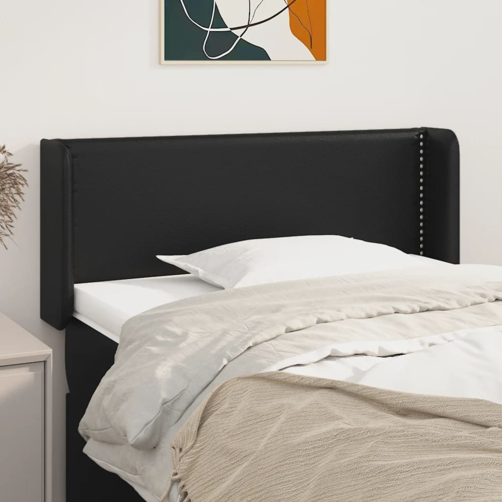 Tête de lit avec oreilles Noir 93x16x78/88 cm Similicuir - XIOS