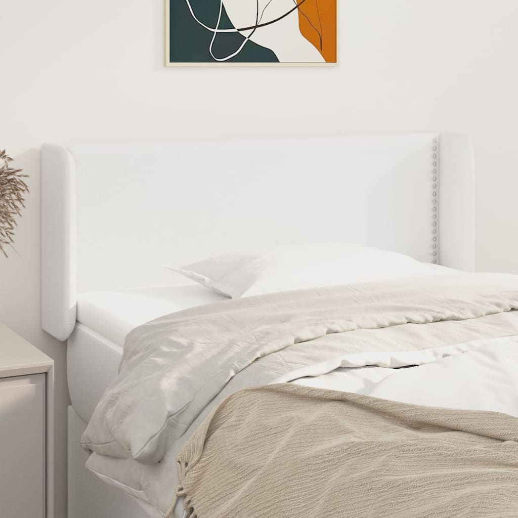Tête de lit avec oreilles Blanc 103x16x78/88 cm Similicuir - XIOS