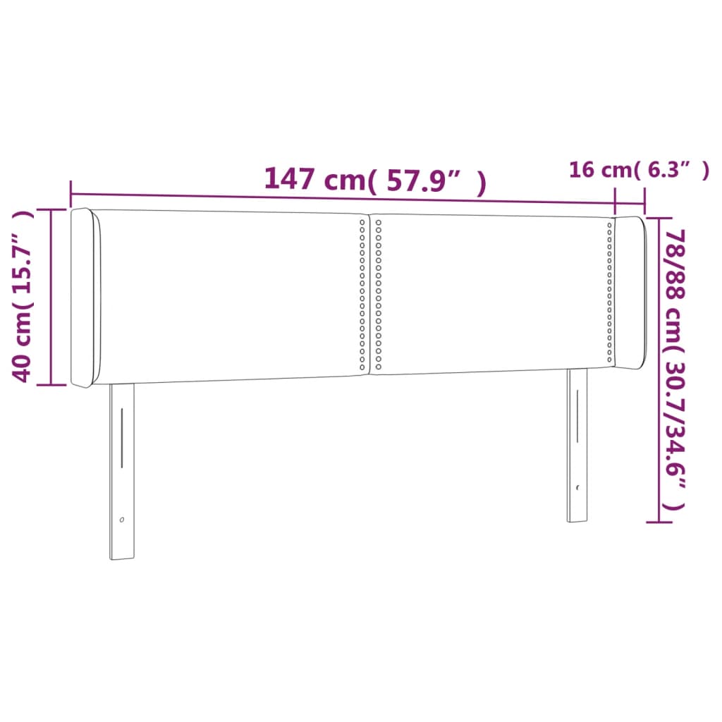 Tête de lit avec oreilles Cappuccino 147x16x78/88 cm Similicuir - XIOS