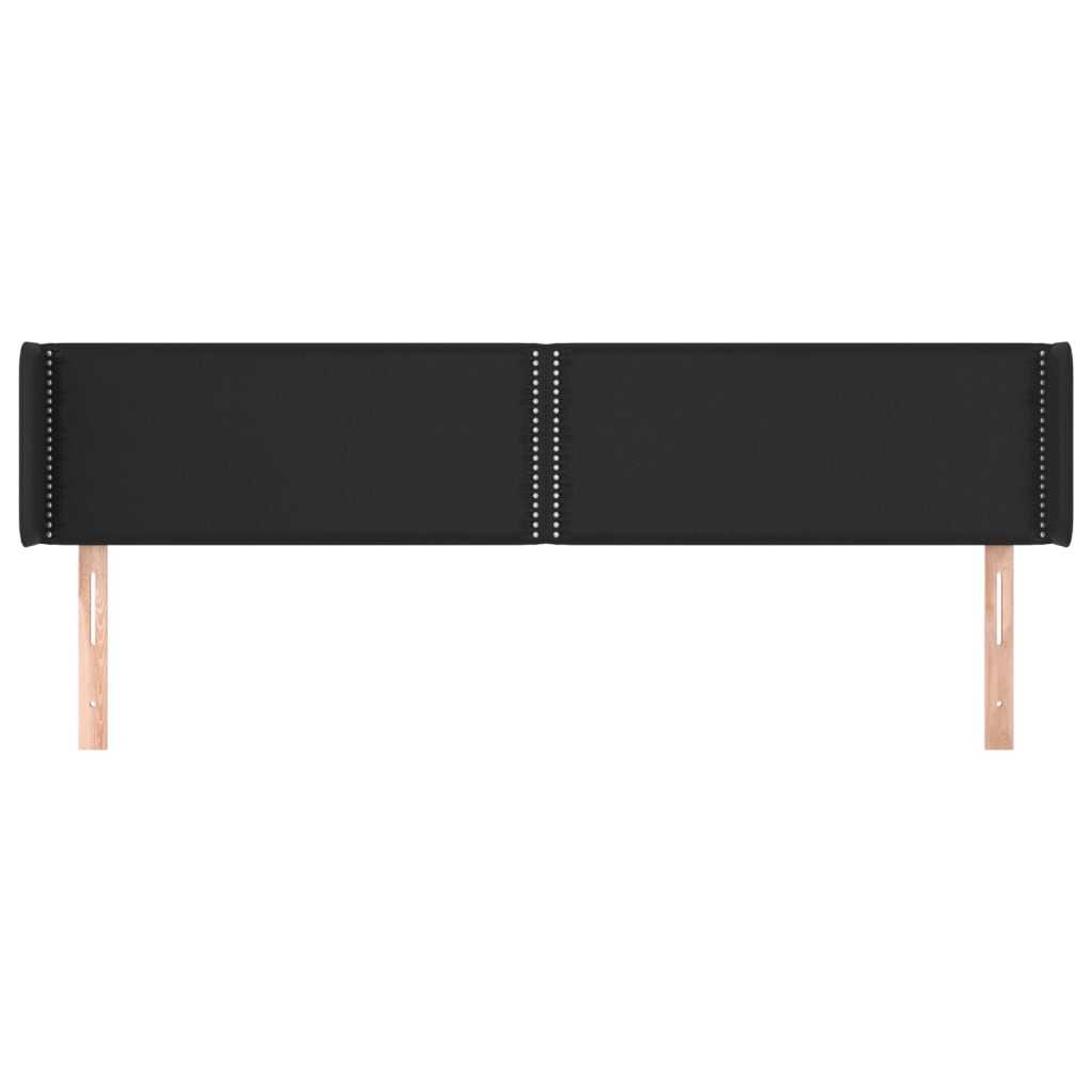 Tête de lit avec oreilles Noir 203x16x78/88 cm Similicuir - XIOS