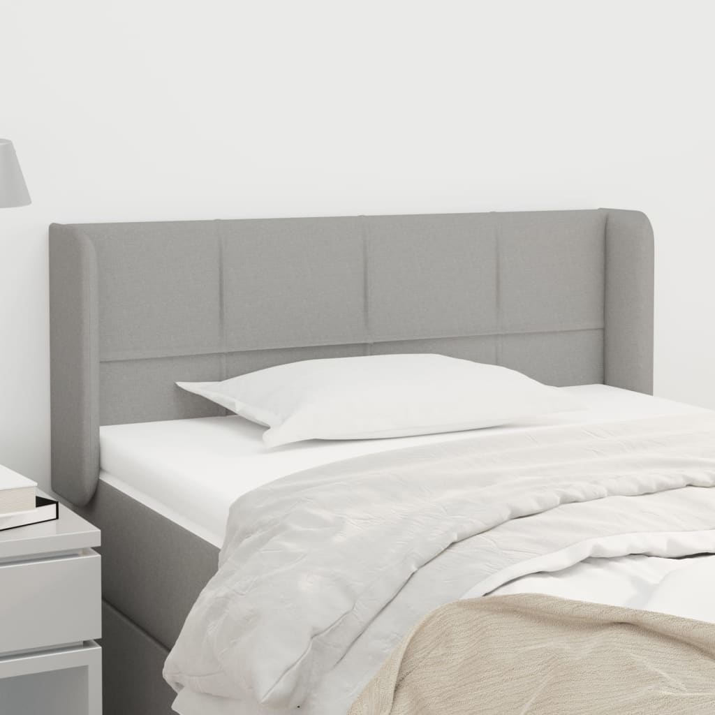 Tête de lit avec oreilles Gris clair 93x16x78/88 cm Tissu - XIOS