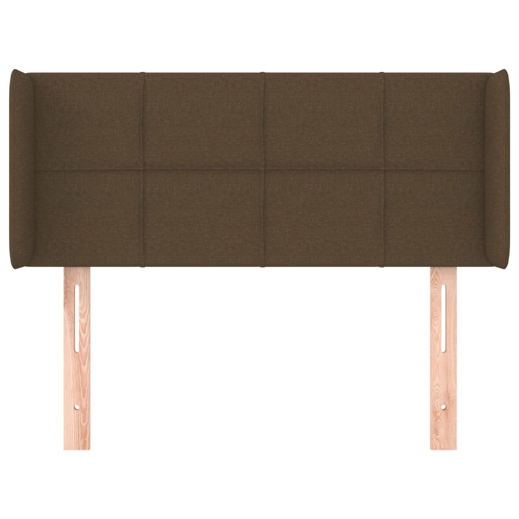 Tête de lit avec oreilles Marron Foncé 93x16x78/88 cm Tissu - XIOS