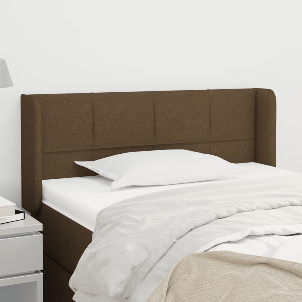 Tête de lit avec oreilles Marron Foncé 93x16x78/88 cm Tissu - XIOS