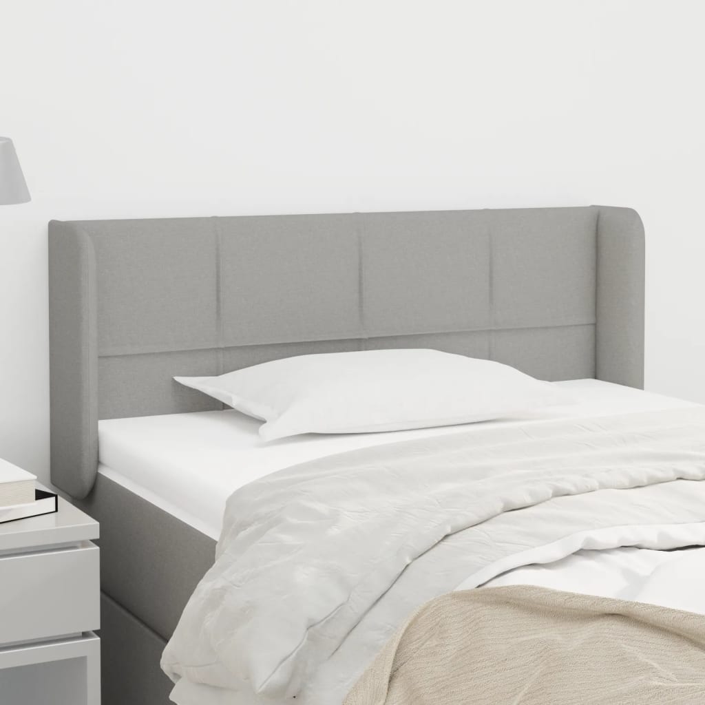 Tête de lit avec oreilles Gris clair 103x16x78/88 cm Tissu - XIOS