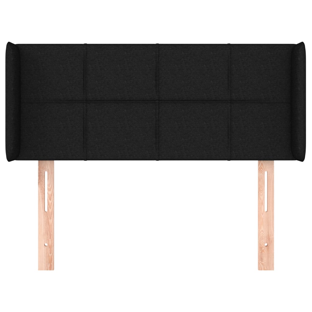 Tête de lit avec oreilles Noir 103x16x78/88 cm Tissu - XIOS