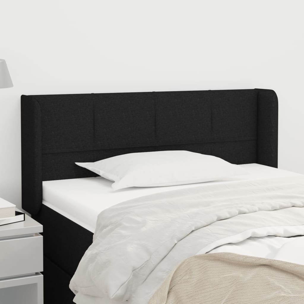 Tête de lit avec oreilles Noir 103x16x78/88 cm Tissu - XIOS