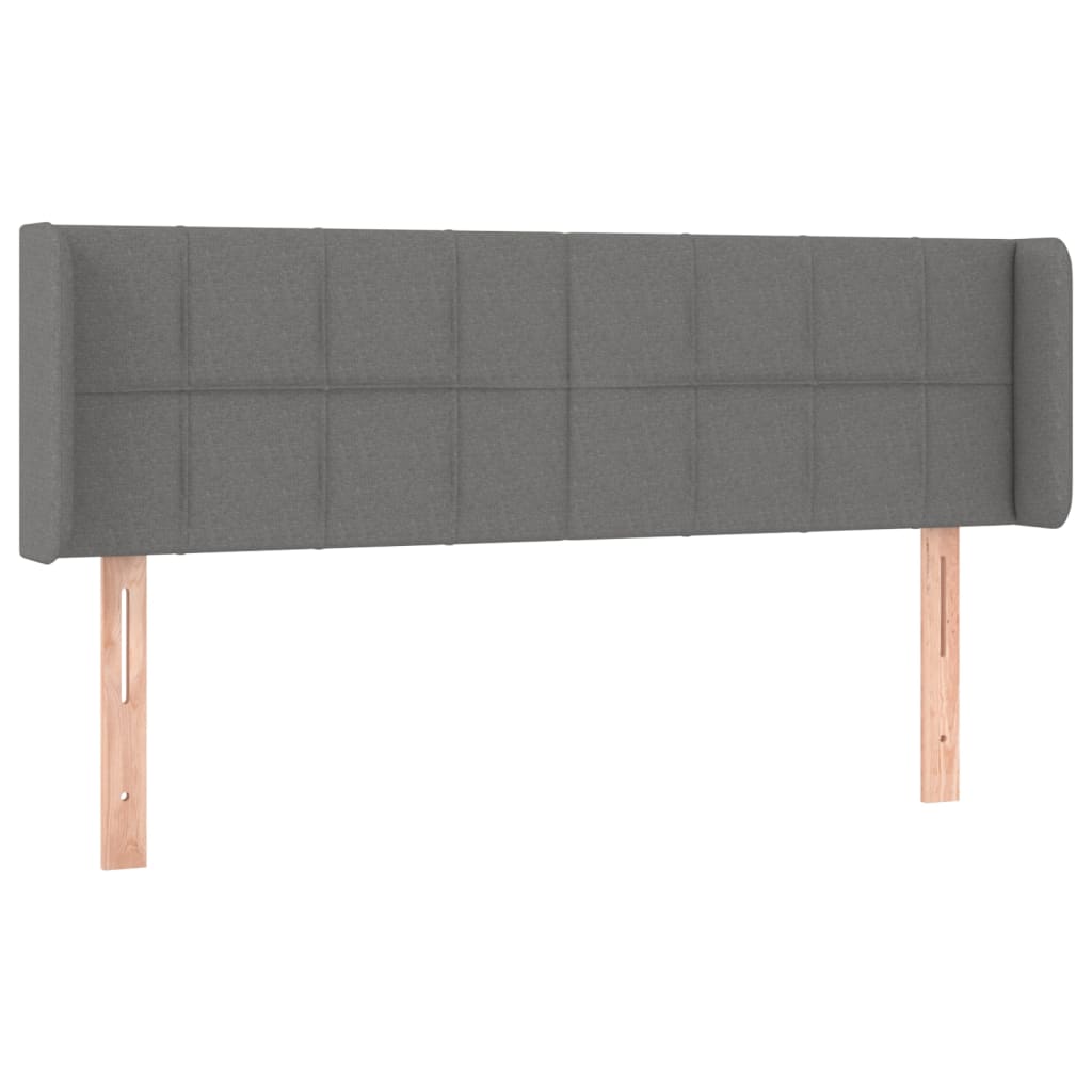 Tête de lit avec oreilles Gris foncé 147x16x78/88 cm Tissu - XIOS