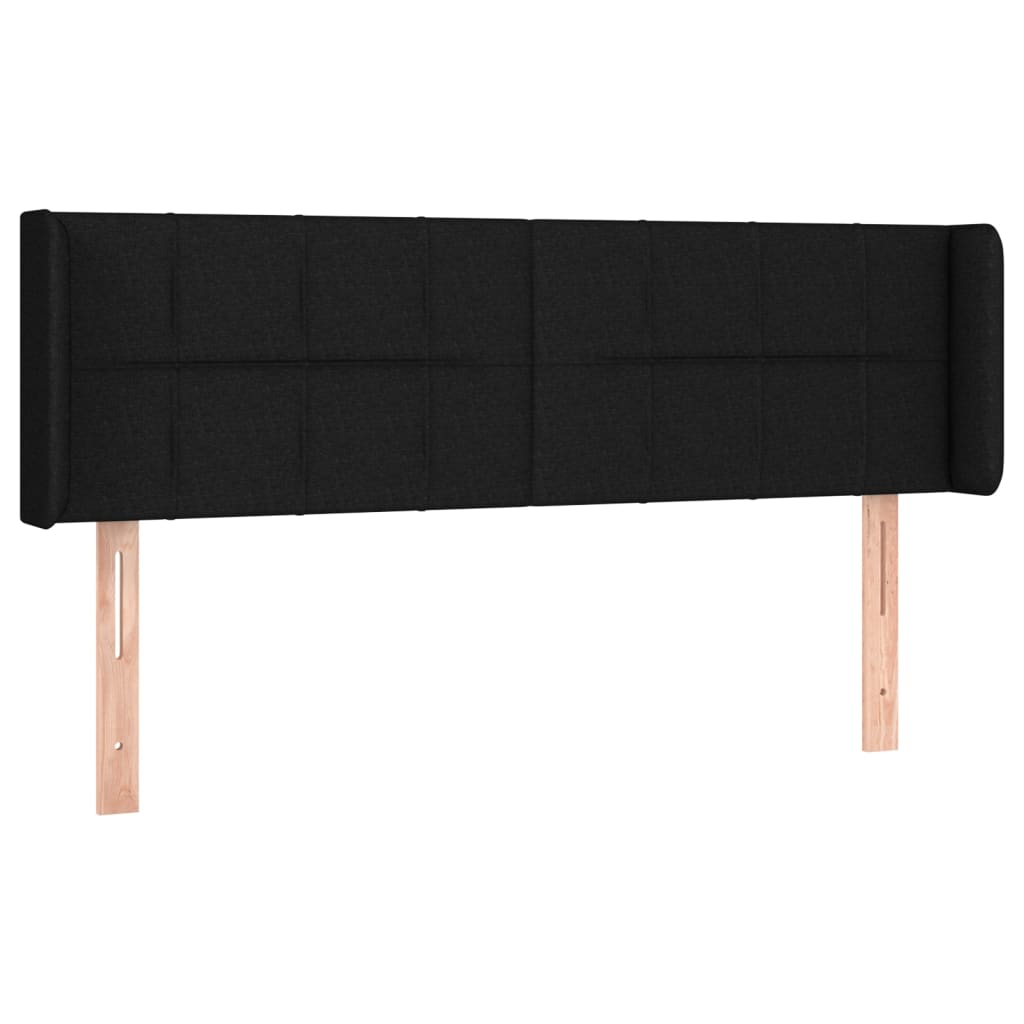 Tête de lit avec oreilles Noir 147x16x78/88 cm Tissu - XIOS