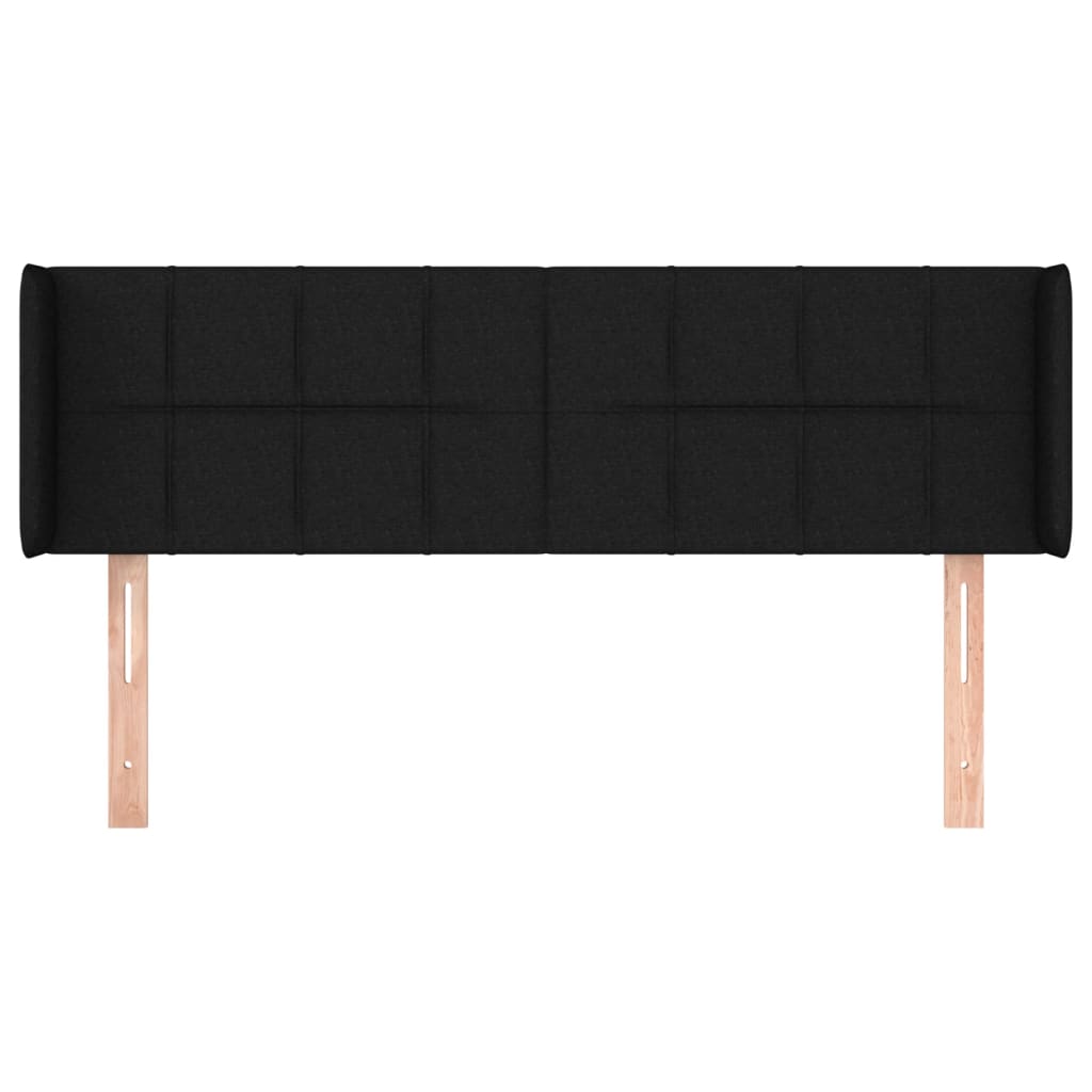 Tête de lit avec oreilles Noir 147x16x78/88 cm Tissu - XIOS