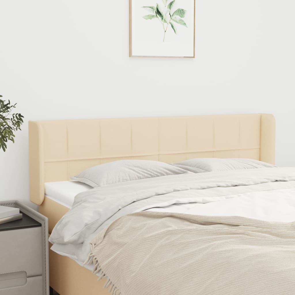Tête de lit avec oreilles Crème 147x16x78/88 cm Tissu - XIOS