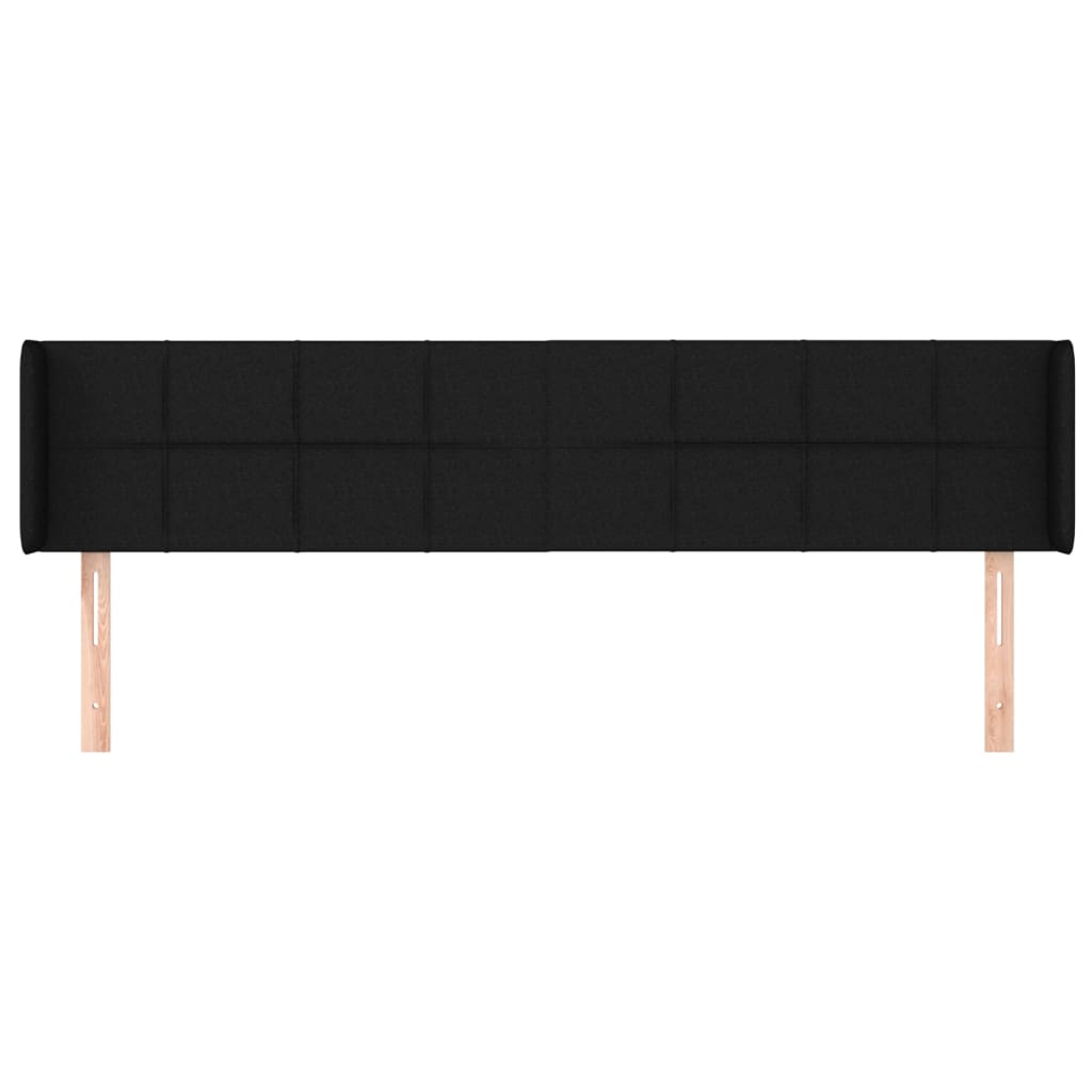 Tête de lit avec oreilles Noir 163x16x78/88 cm Tissu - XIOS