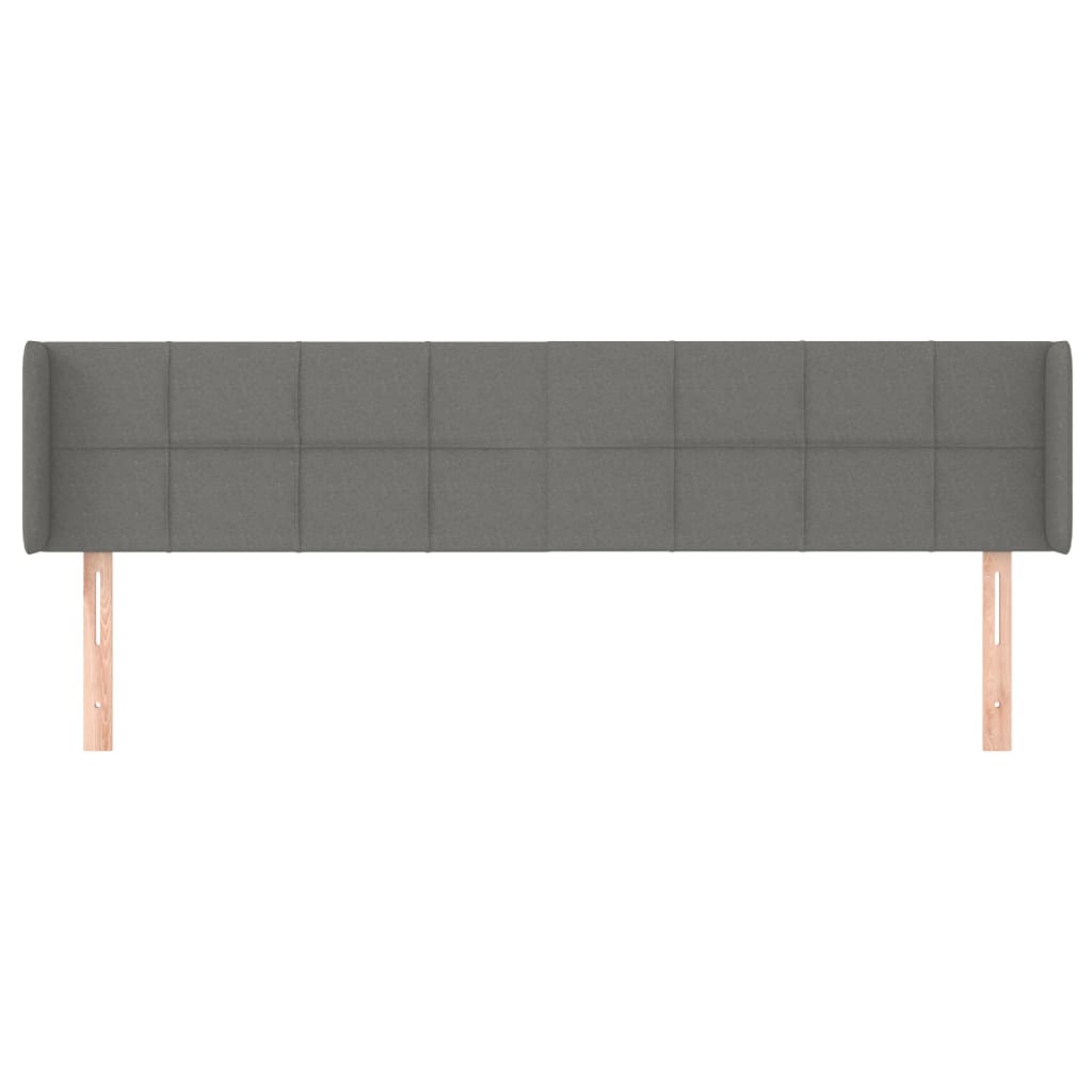 Tête de lit avec oreilles Gris foncé 183x16x78/88 cm Tissu - XIOS