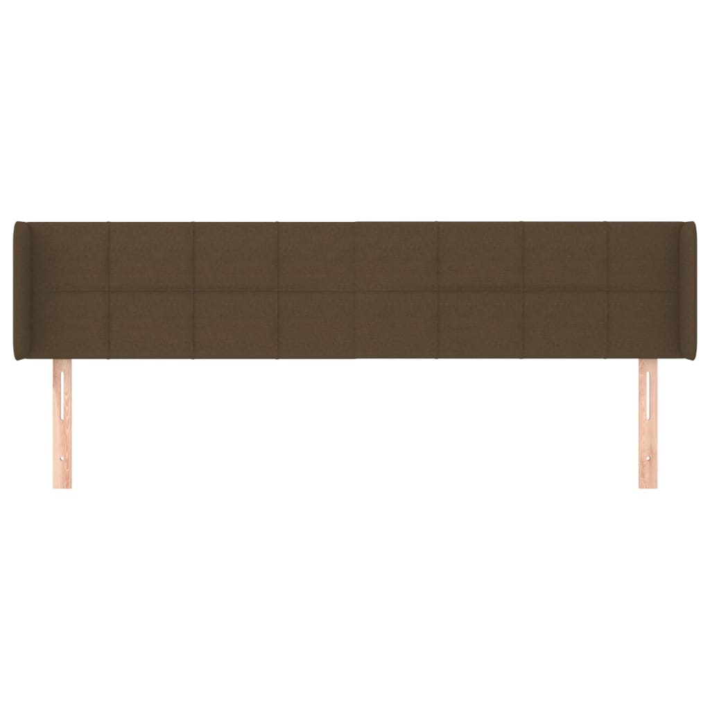 Tête de lit avec oreilles Marron Foncé 183x16x78/88 cm Tissu